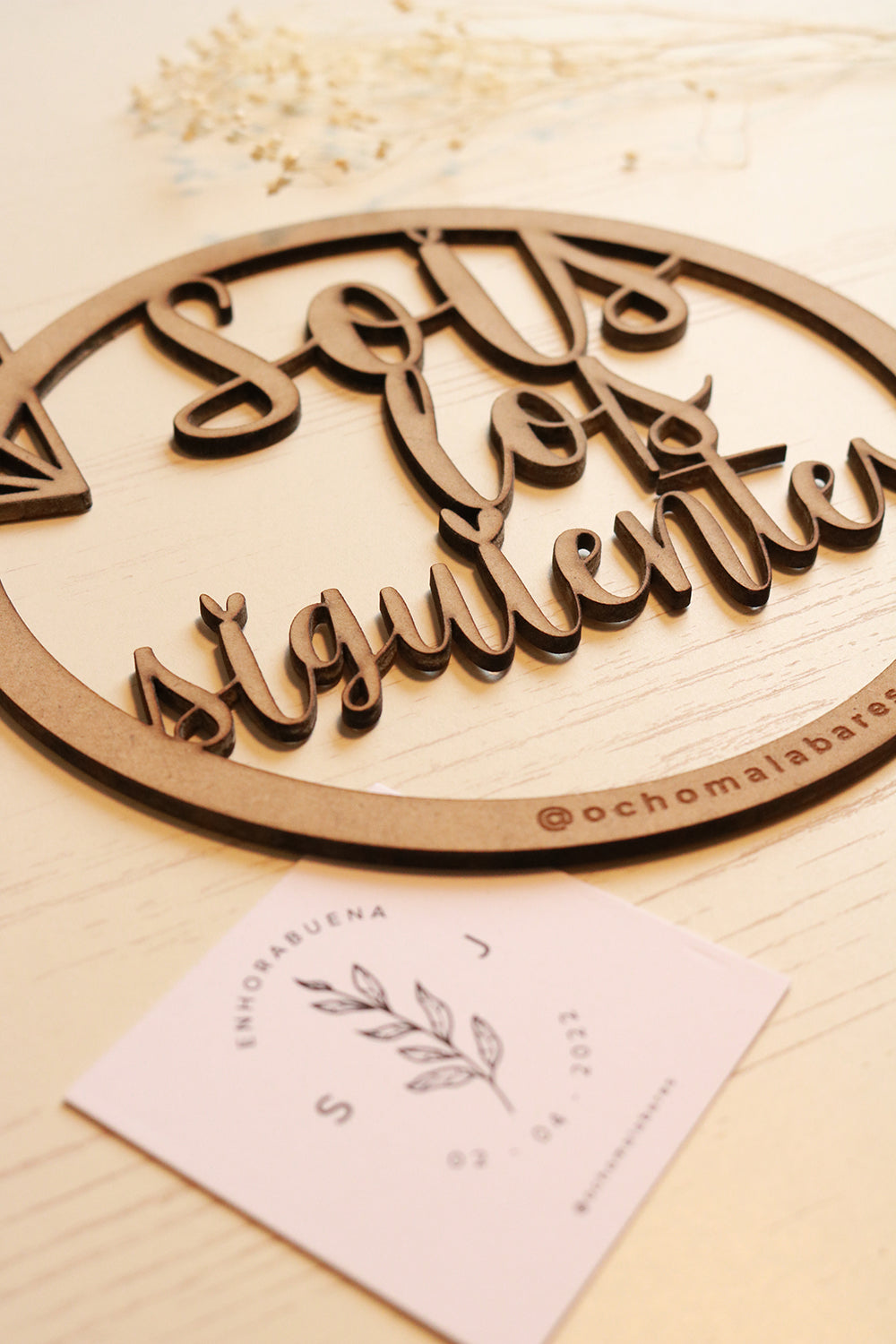 PLACA DIAMANTE "SOIS LOS SIGUIENTES"