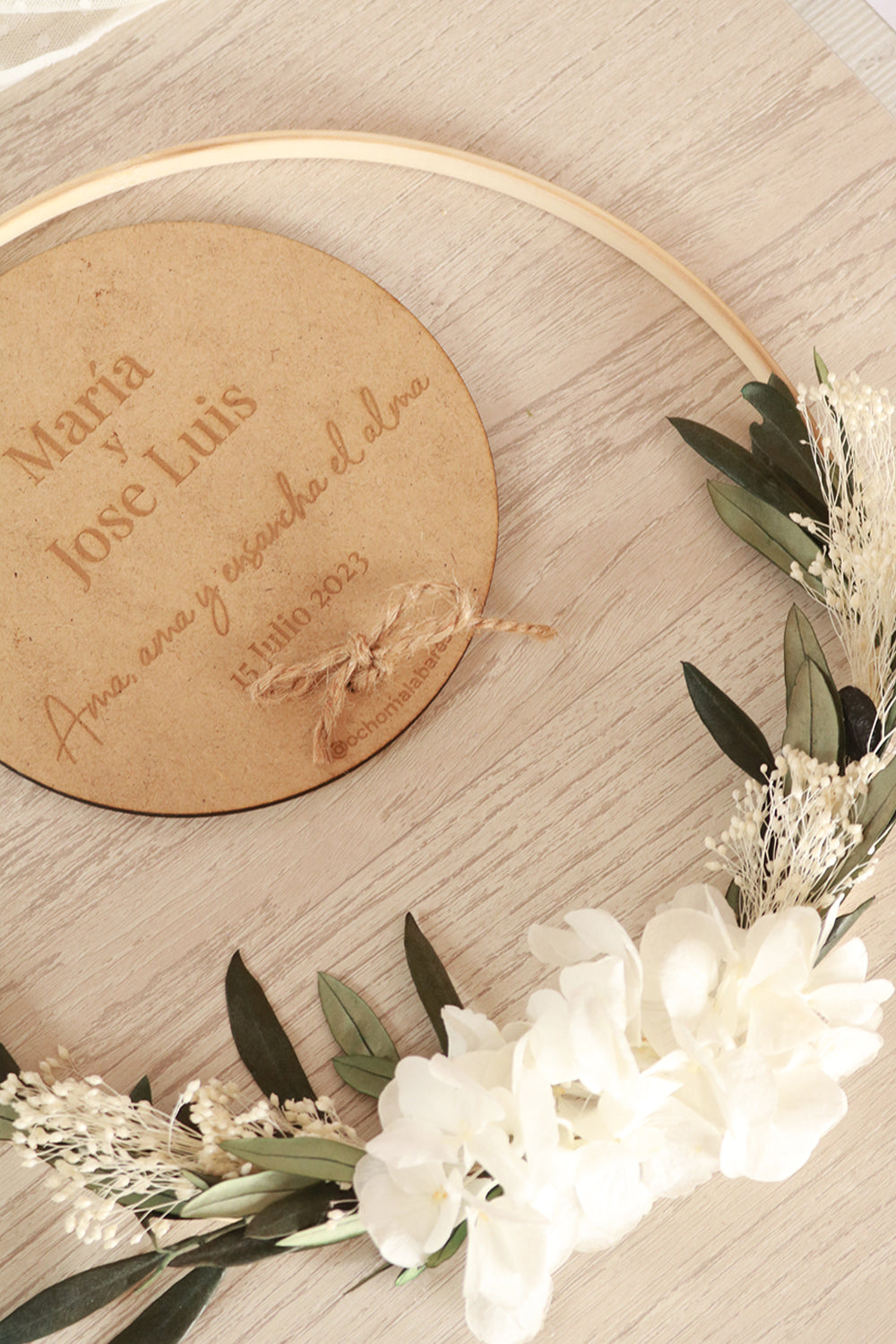 BASTIDOR PERSONALIZADO MADERA ALIANZAS - ÁGATA