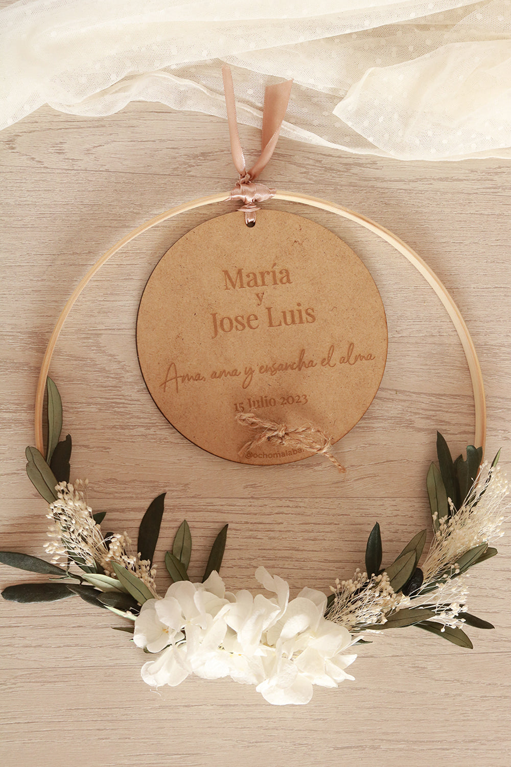 BASTIDOR PERSONALIZADO MADERA ALIANZAS - ÁGATA